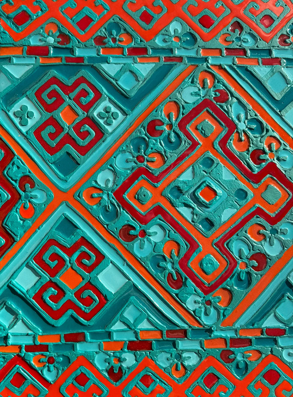 Image of Переплетіння стихій by Kateryna Zubik, size: 50х50, made of Мдф, текстурна паста, епоксидна смола, акрил, Mixed media medium, from Україна, Львів Photo 2 of 4.