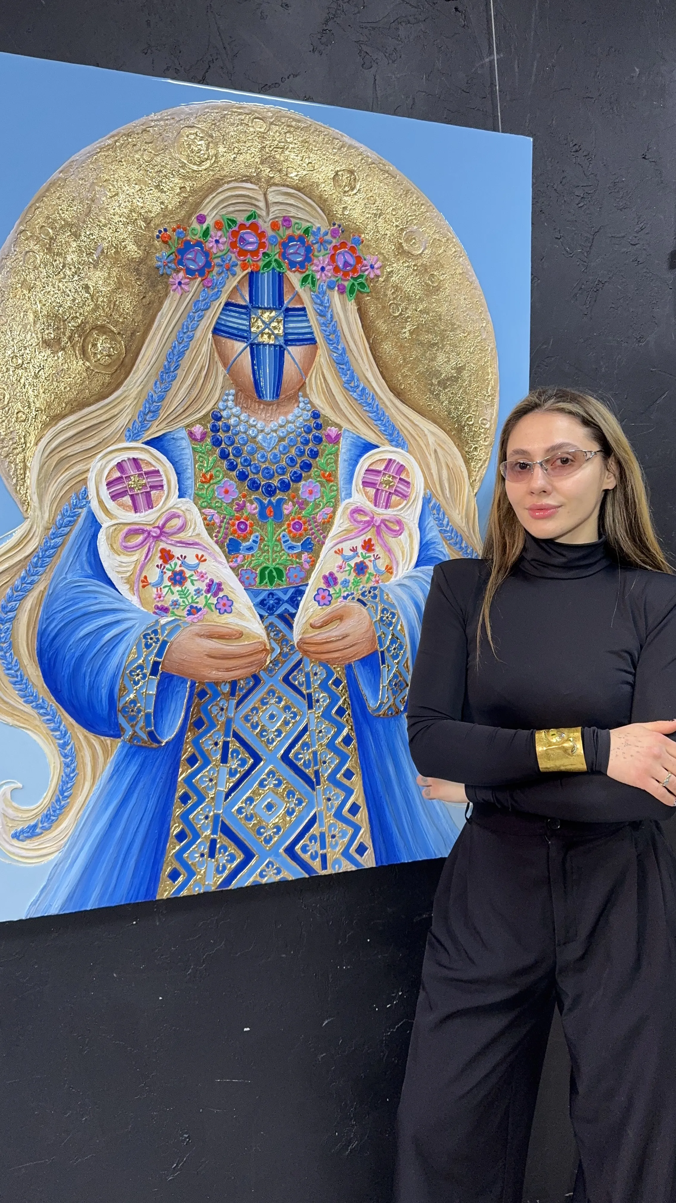 Зображення "Щастя" від Катерина Зубік, розмір: 95х125 см , матеріали: Мдф, текстурна паста, епоксидна смола, акрил, поталь, медіум: Мішана техніка, місто: Україна, Львів, серія: Мотанка Фото 10 з 18.