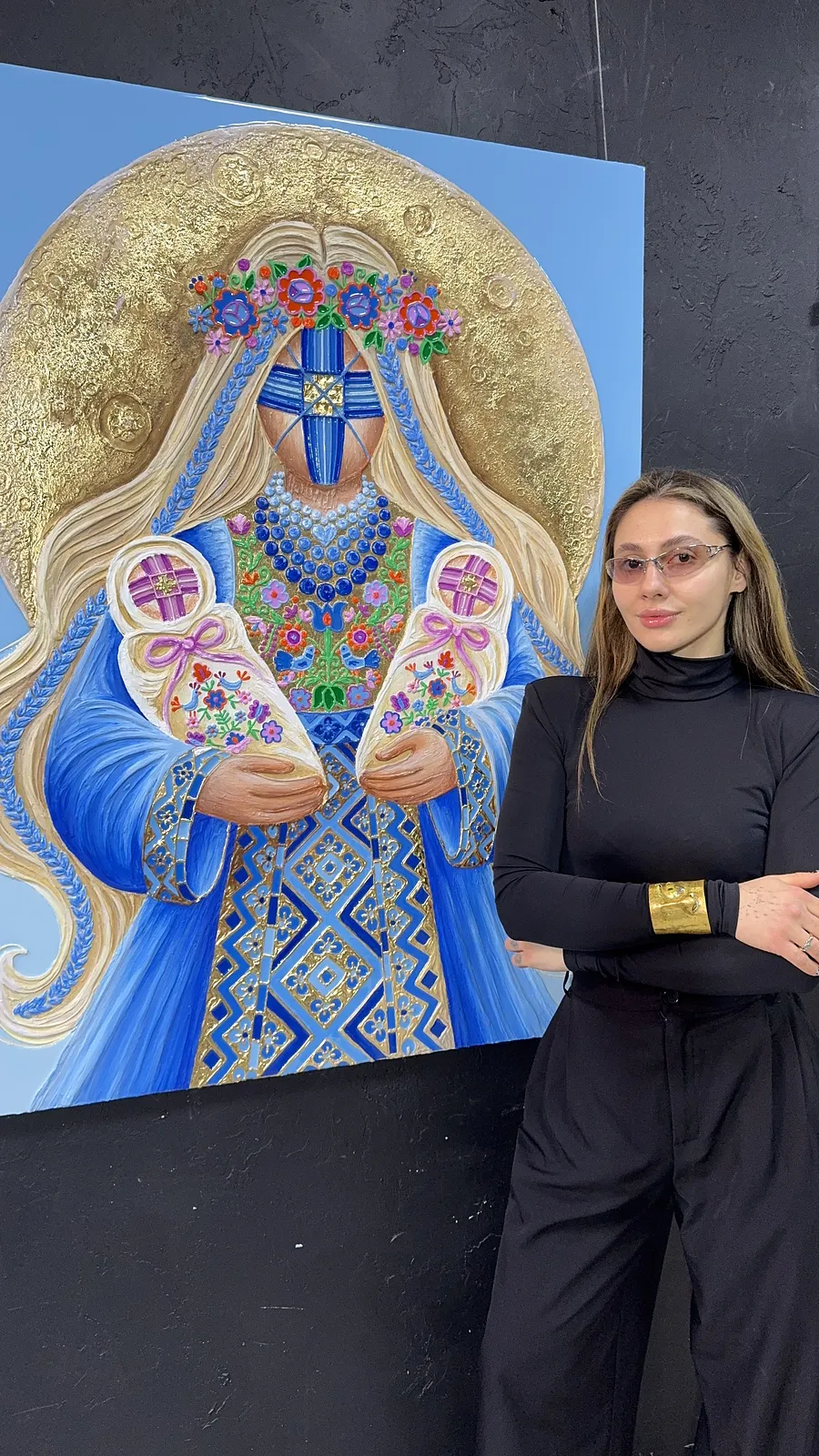 Зображення "Щастя" від Катерина Зубік, розмір: 95х125 см , матеріали: Мдф, текстурна паста, епоксидна смола, акрил, поталь, медіум: Мішана техніка, місто: Україна, Львів, серія: Мотанка Фото 10 з 18.
