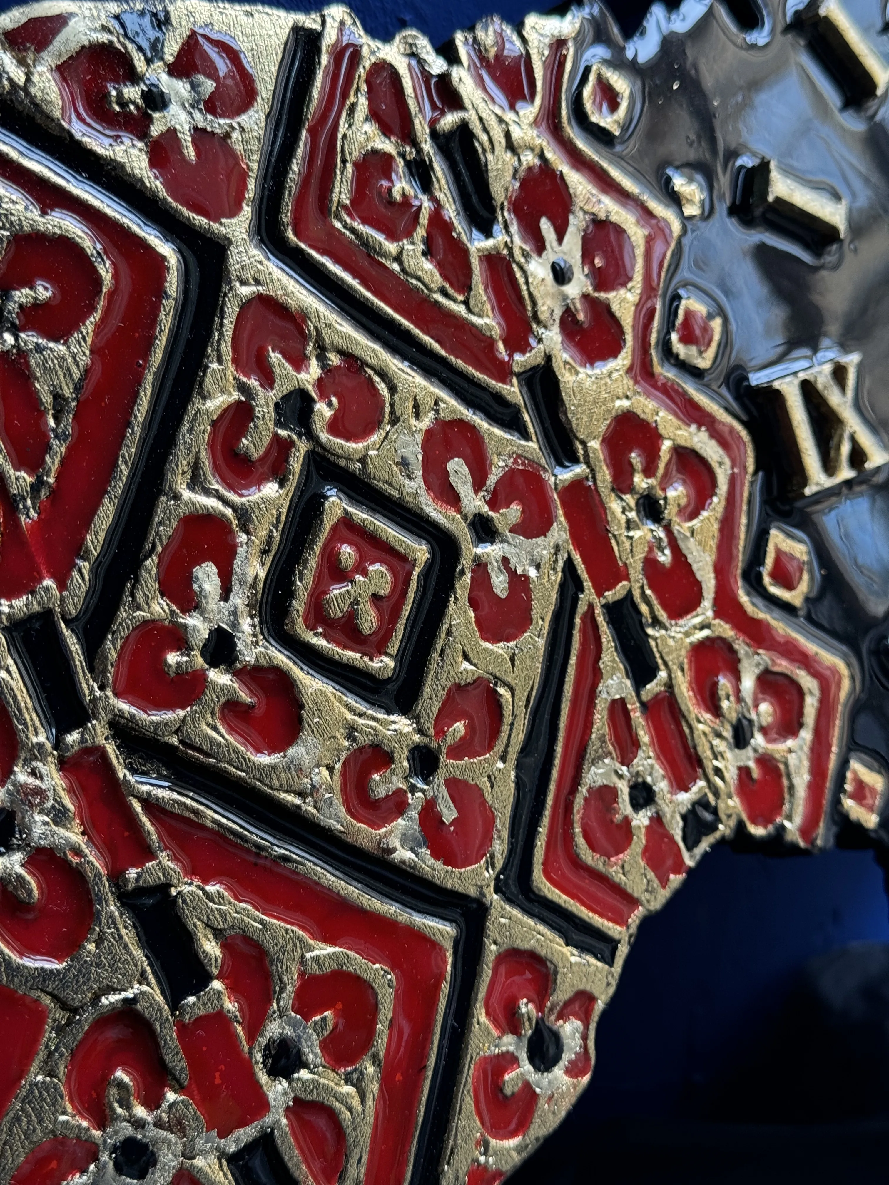Image of Файний годинник by Kateryna Zubik, size: 40х60, made of Мдф, текстурна паста,епоксидна смола, акрил, поталь, годинникова система, стікери, Mixed media medium, from Україна, Львів, part of the файний годинник series, priced at $200 (≈ 8,960 грн) Photo 11 of 17.