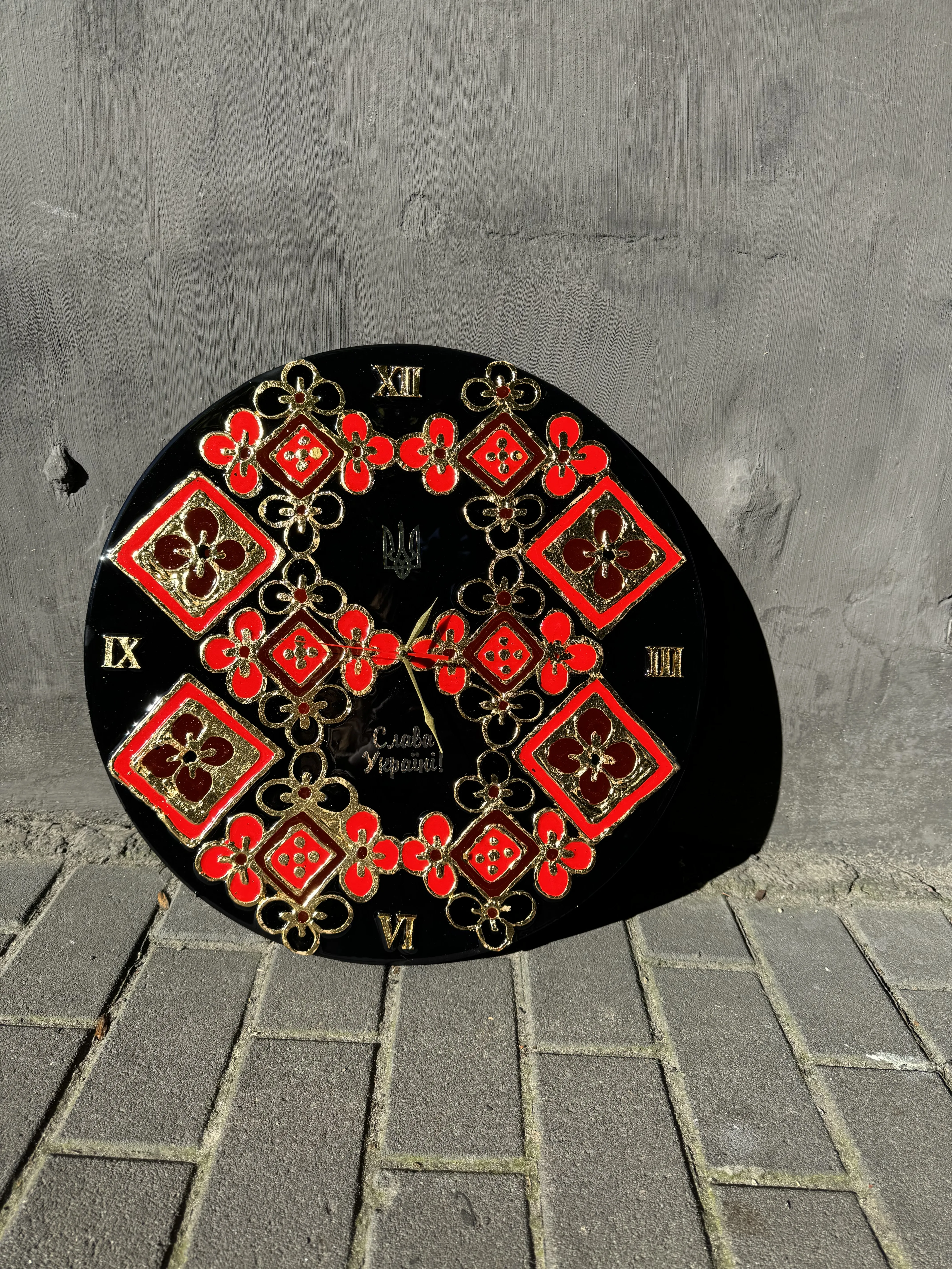 Image of Файний годинник by Kateryna Zubik, size: 50 см, made of Мдф, епоксидна смола,текстурна паста,акрил, годинникова система, стікери, Mixed media medium, from Україна,Львів, part of the файний годинник series, priced at $200 (≈ 8,960 грн) Photo 2 of 7.