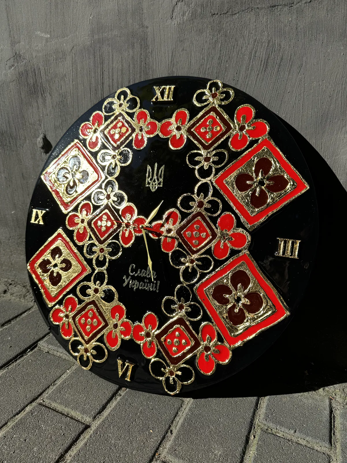 Image of Файний годинник by Kateryna Zubik, size: 50 см, made of Мдф, епоксидна смола,текстурна паста,акрил, годинникова система, стікери, Mixed media medium, from Україна,Львів, part of the файний годинник series, priced at $200 (≈ 8,960 грн) Photo 1 of 7.