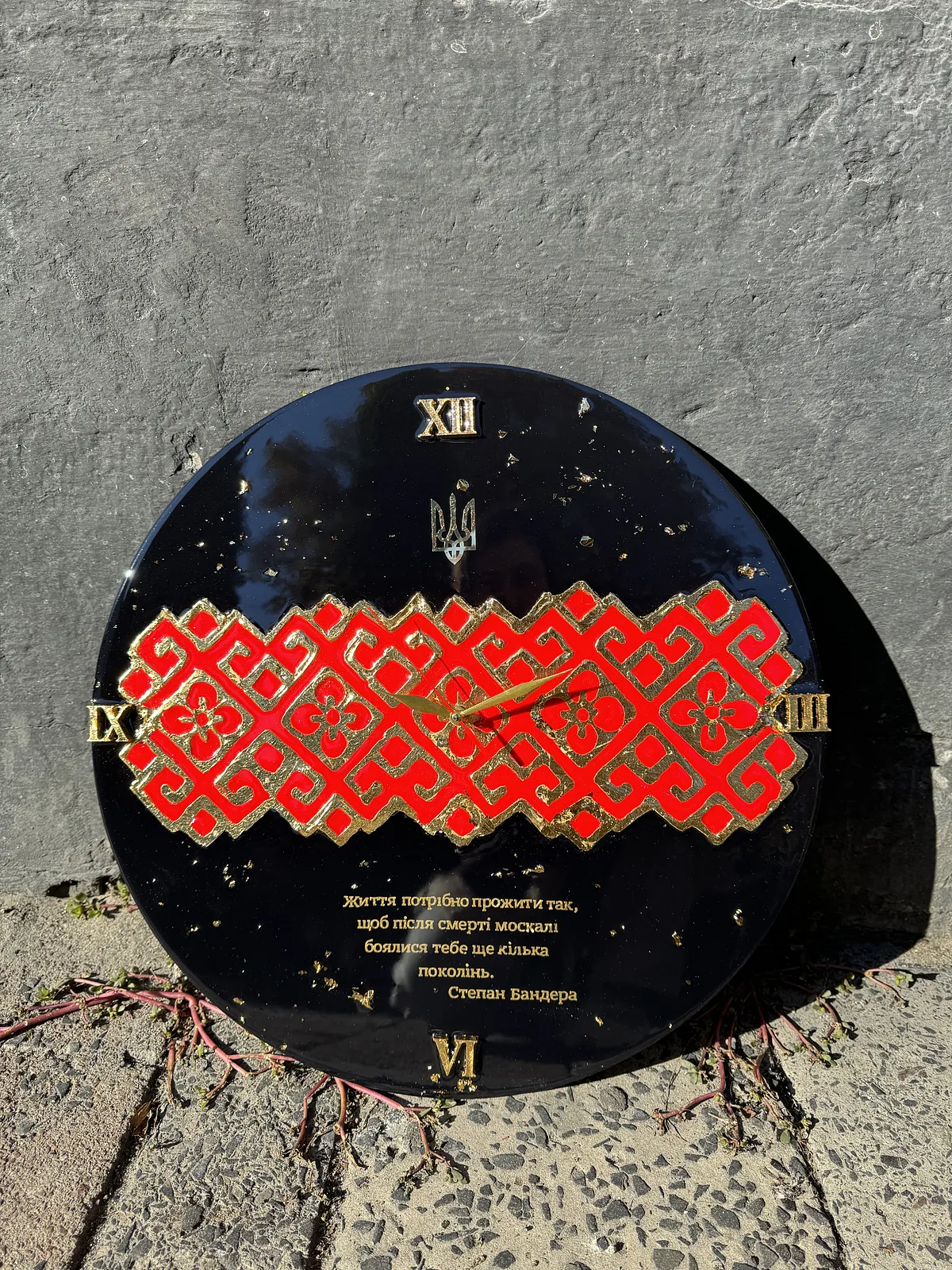 Image of Файний годинник by Kateryna Zubik, size: 50 см, made of Мдф, епоксидна смола,текстурна паста,акрил, годинникова система, стікери, Mixed media medium, from Україна,Львів, part of the файний годинник series, priced at $200 (≈ 8,960 грн) Photo 6 of 7.