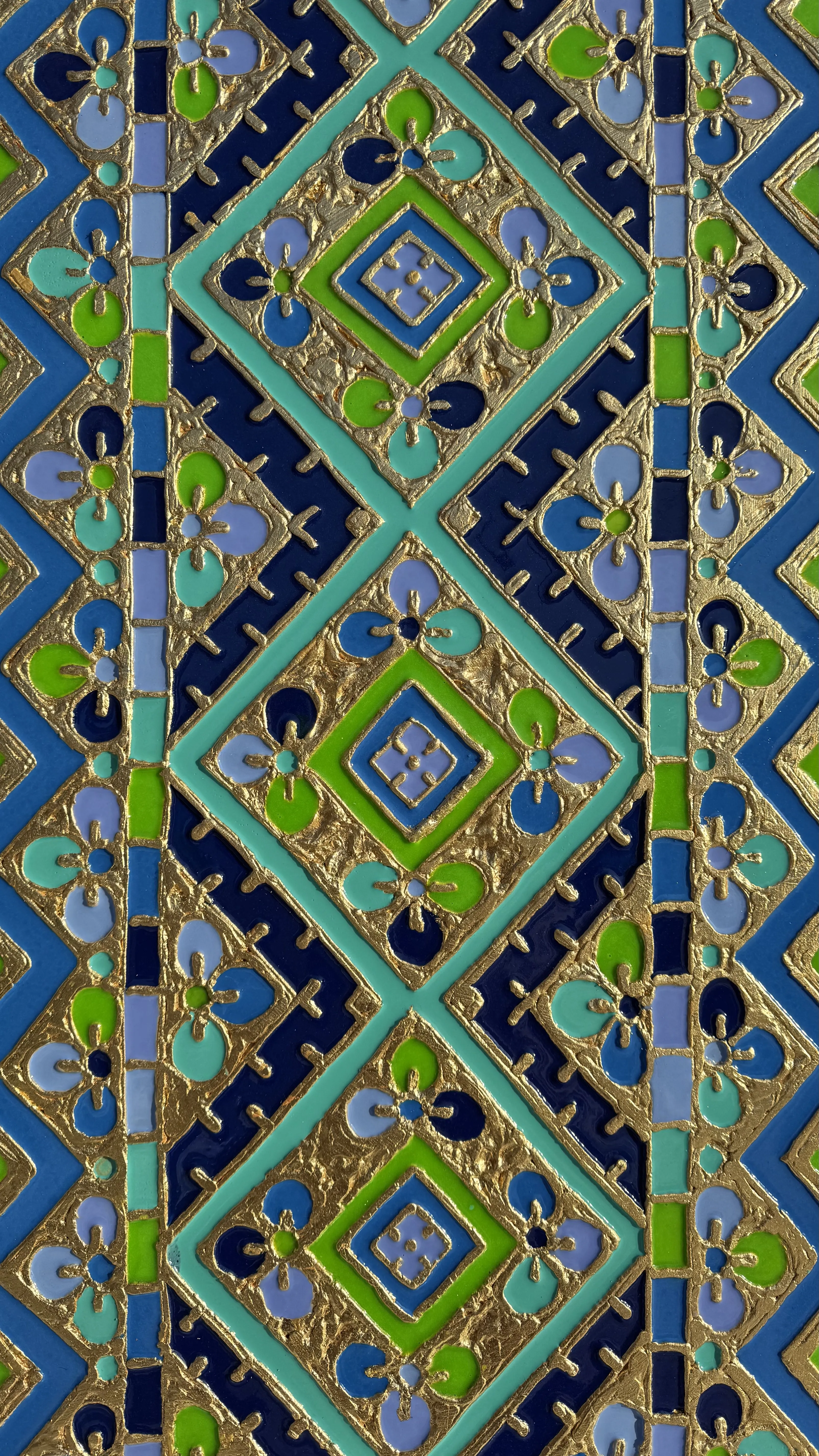 Image of Файні гени  by Kateryna Zubik, size: 50х100 см , made of Мдф, текстурна паста, епоксидна смола, акрил, поталь, Mixed media medium, from Україна, Львів, part of the Файні гени вишиванка series, priced at $600 (≈ 26,881 грн) Photo 1 of 5.
