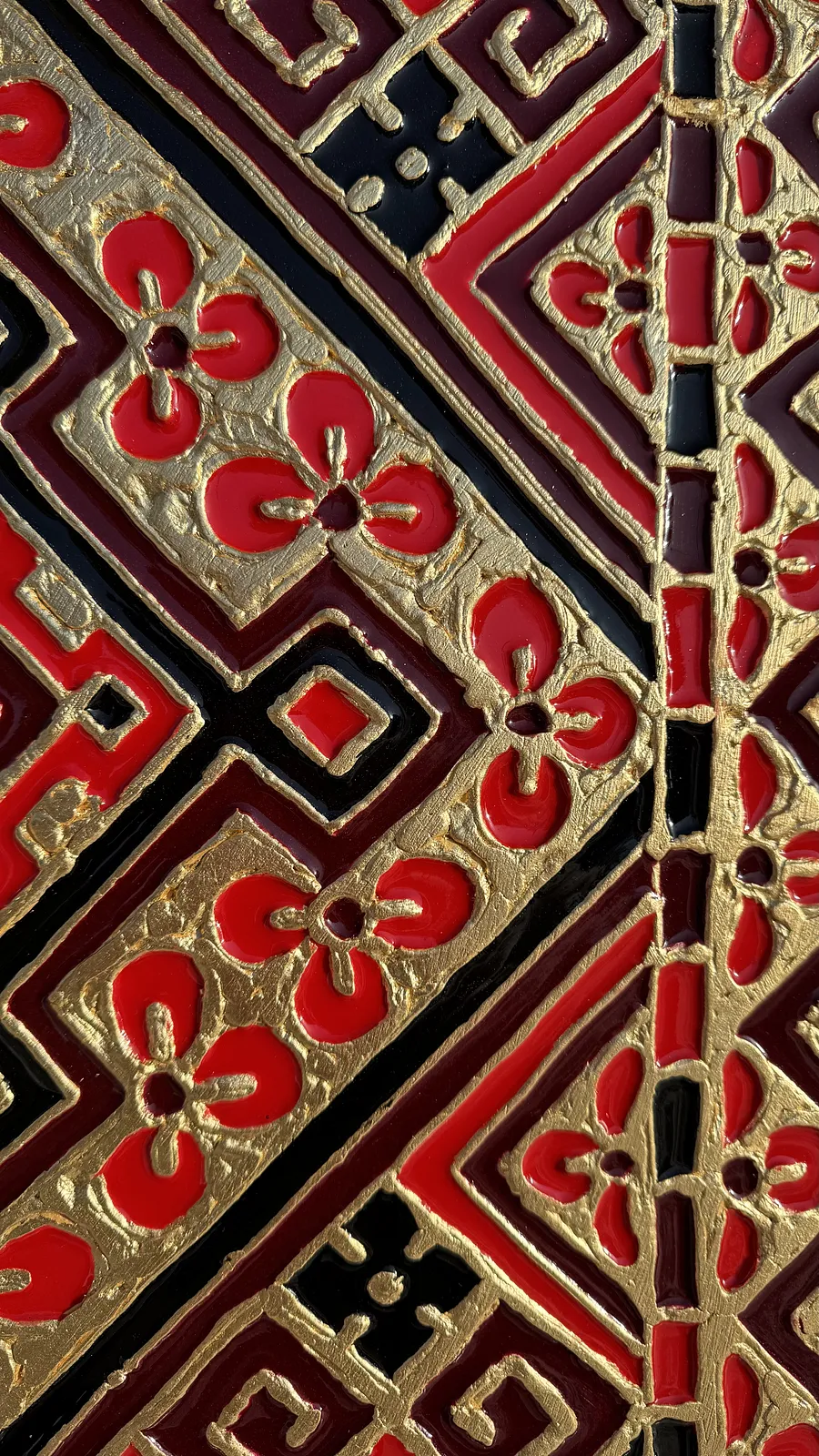 Image of Файні гени  by Kateryna Zubik, size: 50х100 см , made of Мдф, текстурна паста, епоксидна смола, акрил, поталь, Mixed media medium, from Україна, Львів, part of the Файні гени вишиванка series, priced at $600 (≈ 26,881 грн) Photo 5 of 5.