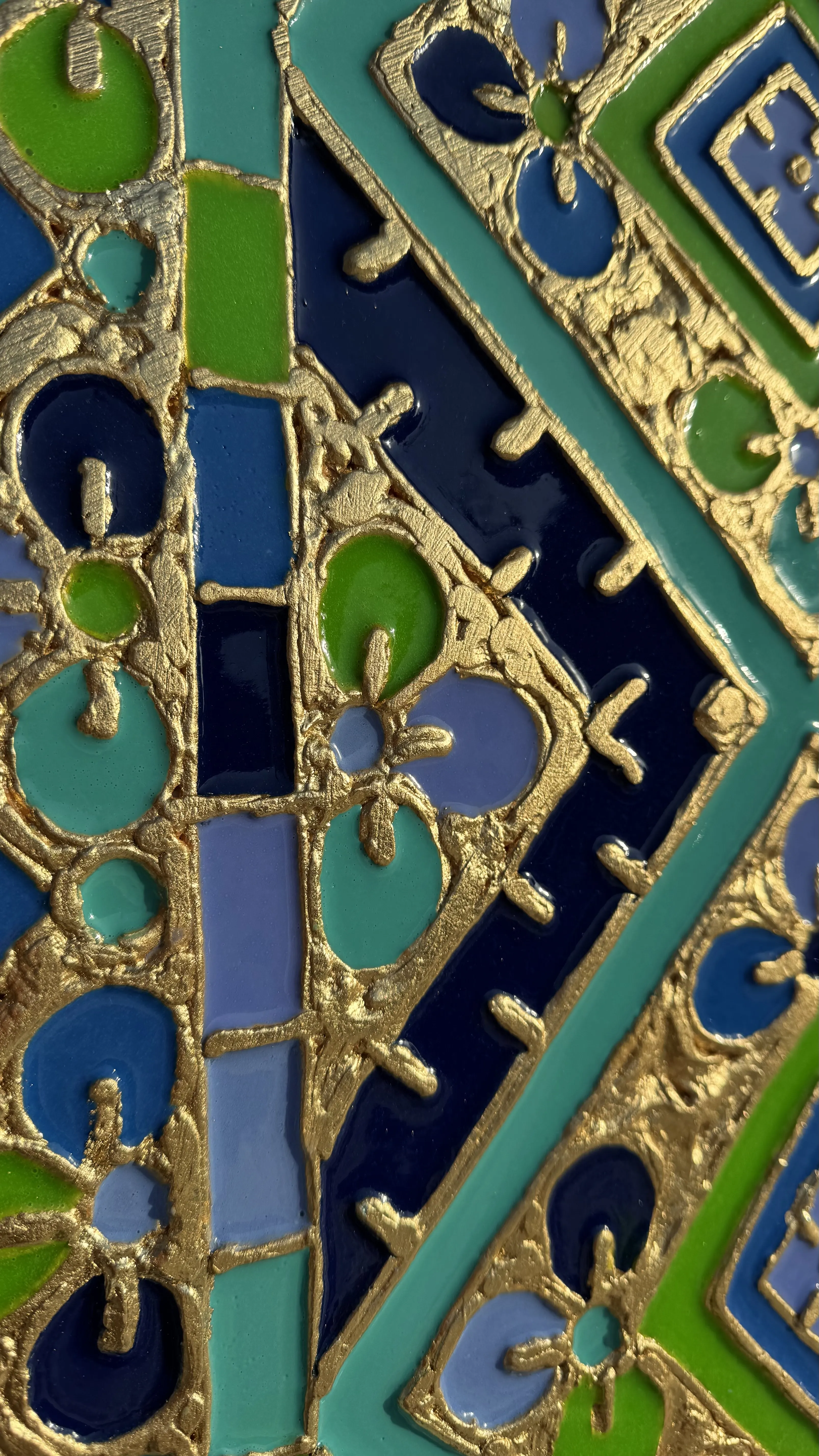 Image of Файні гени  by Kateryna Zubik, size: 50х100 см , made of Мдф, текстурна паста, епоксидна смола, акрил, поталь, Mixed media medium, from Україна, Львів, part of the Файні гени вишиванка series, priced at $600 (≈ 26,881 грн) Photo 5 of 5.