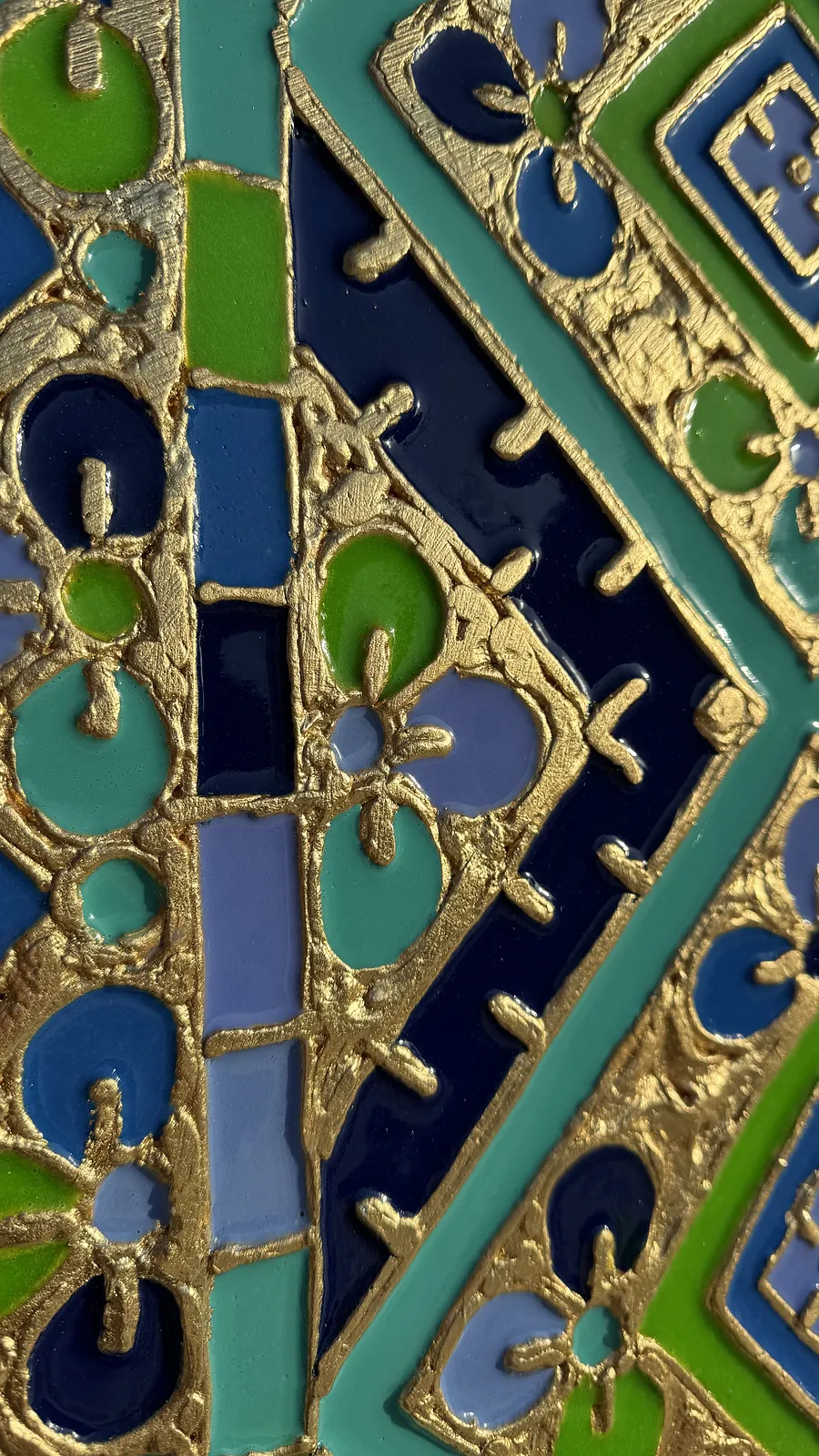 Image of Файні гени  by Kateryna Zubik, size: 50х100 см , made of Мдф, текстурна паста, епоксидна смола, акрил, поталь, Mixed media medium, from Україна, Львів, part of the Файні гени вишиванка series, priced at $600 (≈ 26,881 грн) Photo 5 of 5.