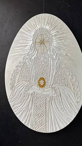Image of Світло by Kateryna Zubik, size: 70х100 см, Mixed media medium, part of the Писанка series, priced at $915 Photo 7 of 7.