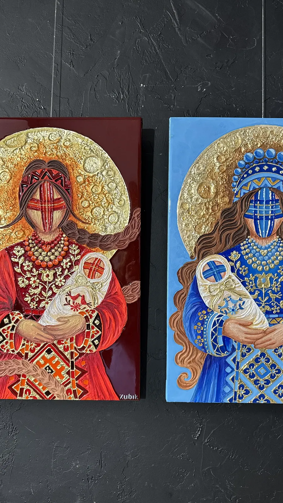 Image of Оберіг життя  by Kateryna Zubik, size: 40х60см, made of Мдф, текстурна паста, епоксидна смола, акрил, поталь, Mixed media medium, from Україна, Львів, part of the Мотанка series, priced at $350 (≈ 15,680 грн) Photo 2 of 8.