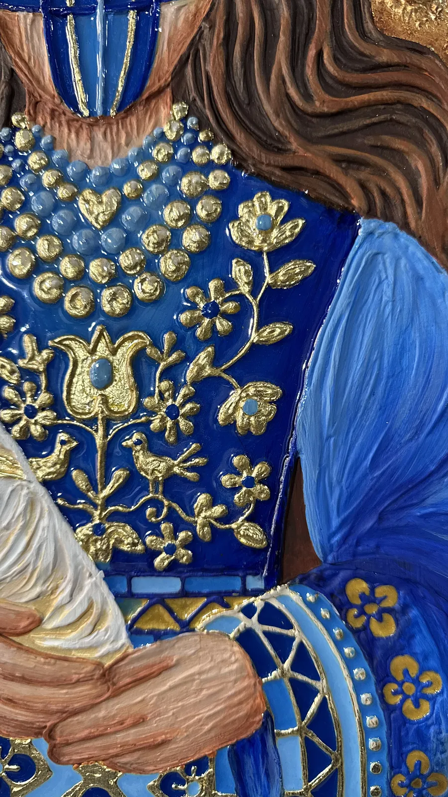 Image of Оберіг життя  by Kateryna Zubik, size: 40х60см, made of Мдф, текстурна паста, епоксидна смола, акрил, поталь, Mixed media medium, from Україна, Львів, part of the Мотанка series, priced at $350 (≈ 15,680 грн) Photo 4 of 8.