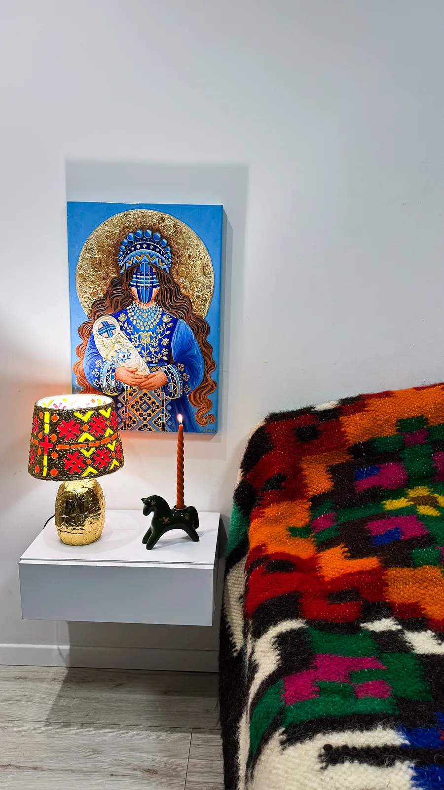 Image of Оберіг життя  by Kateryna Zubik, size: 40х60см, made of Мдф, текстурна паста, епоксидна смола, акрил, поталь, Mixed media medium, from Україна, Львів, part of the Мотанка series, priced at $350 (≈ 15,680 грн) Photo 7 of 8.
