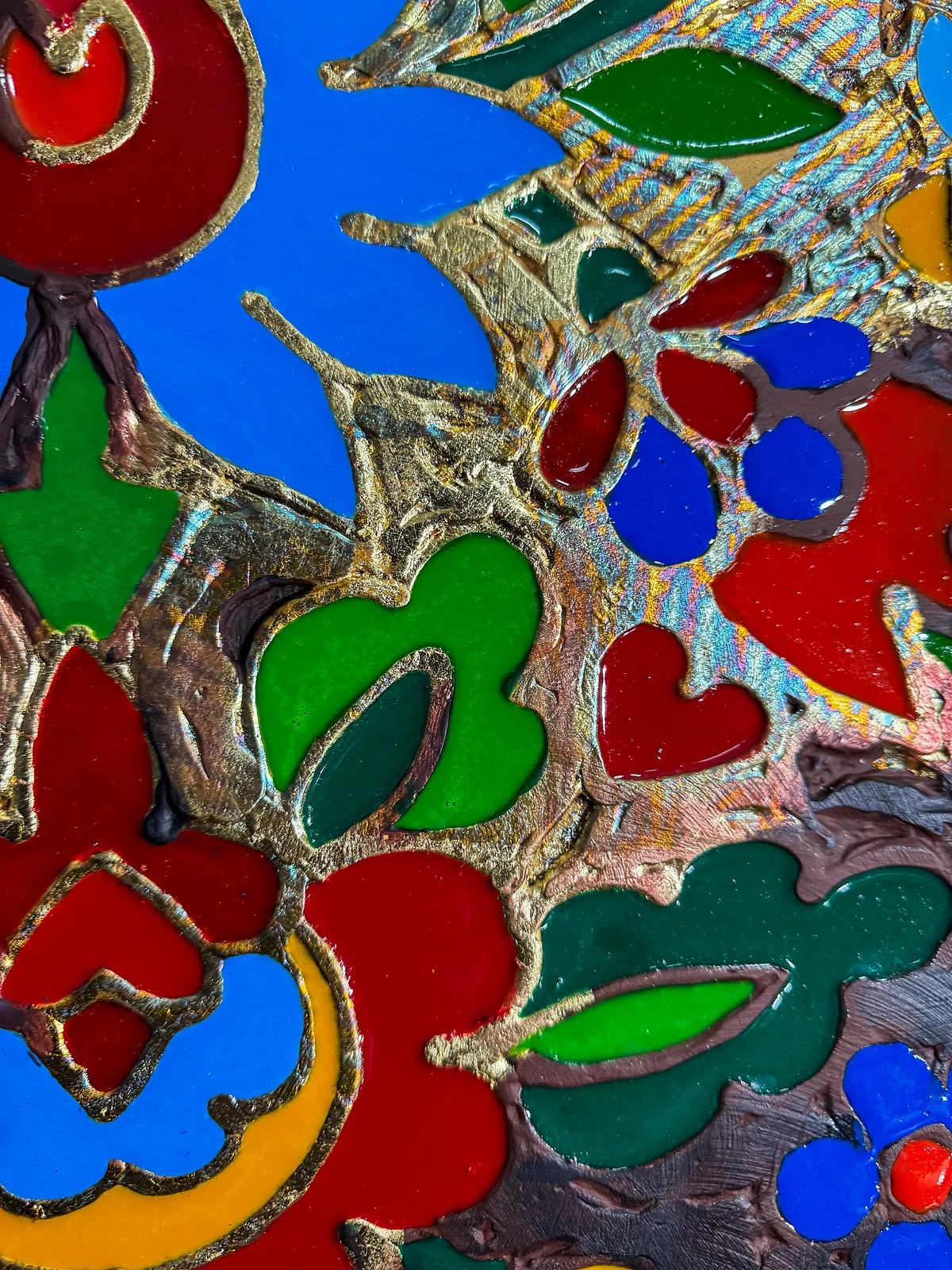 Image of Чорнозем by Kateryna Zubik, size: 60х120 см, made of Мдф, текстурна паста, епоксидна смола, акрил , поталь, Mixed media medium, from Україна, Львів, part of the Файні гени Дерево життя series Photo 6 of 8.