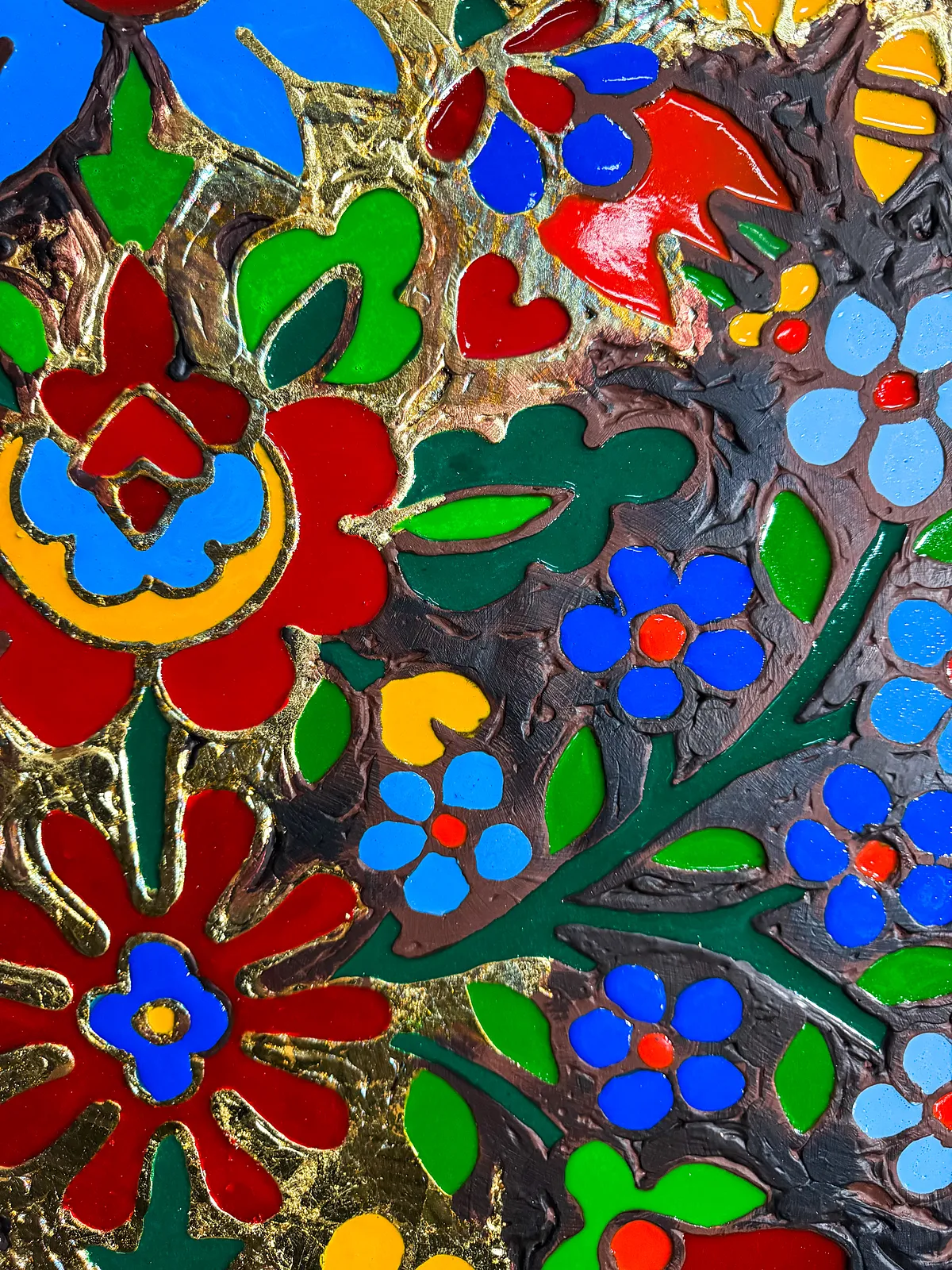 Image of Чорнозем by Kateryna Zubik, size: 60х120 см, made of Мдф, текстурна паста, епоксидна смола, акрил , поталь, Mixed media medium, from Україна, Львів, part of the Файні гени Дерево життя series Photo 3 of 8.