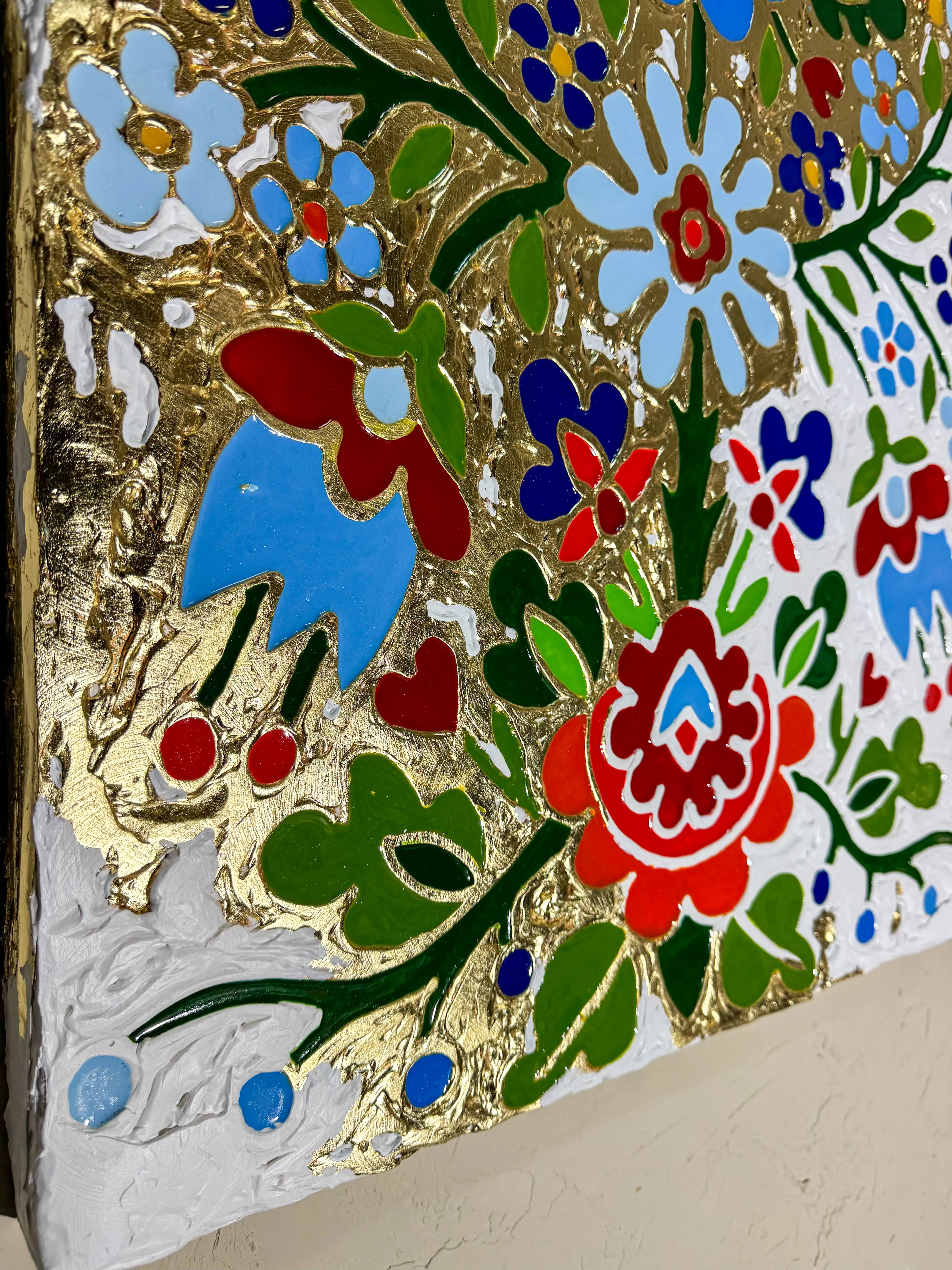 Image of Дерево життя by Kateryna Zubik, size: 60х120 см, made of Мдф, текстурна паста, епоксидна смола, акрил, поталь, Mixed media medium, from Україна, Львів, part of the Файні гени Дерево життя series Photo 3 of 7.