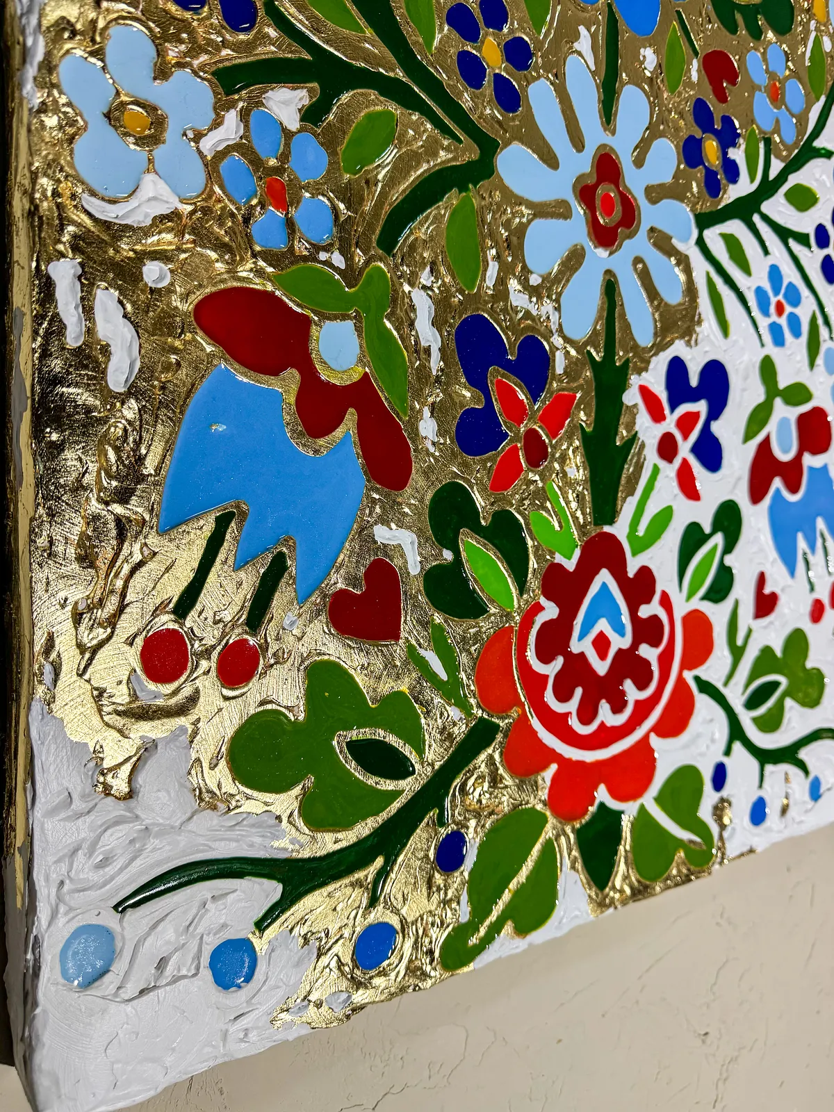 Image of Дерево життя by Kateryna Zubik, size: 60х120 см, made of Мдф, текстурна паста, епоксидна смола, акрил, поталь, Mixed media medium, from Україна, Львів, part of the Файні гени Дерево життя series Photo 3 of 7.
