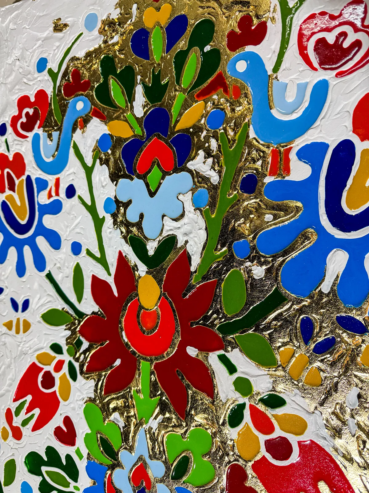Image of Дерево життя by Kateryna Zubik, size: 60х120 см, made of Мдф, текстурна паста, епоксидна смола, акрил, поталь, Mixed media medium, from Україна, Львів, part of the Файні гени Дерево життя series Photo 5 of 7.