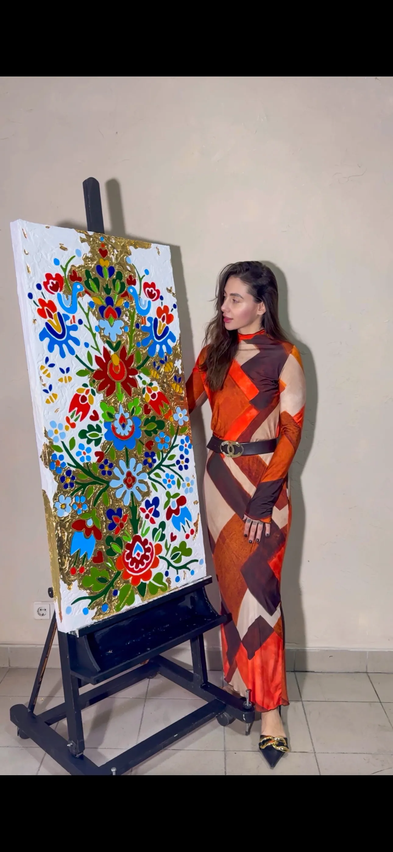 Image of Дерево життя by Kateryna Zubik, size: 60х120 см, made of Мдф, текстурна паста, епоксидна смола, акрил, поталь, Mixed media medium, from Україна, Львів, part of the Файні гени Дерево життя series Photo 2 of 7.